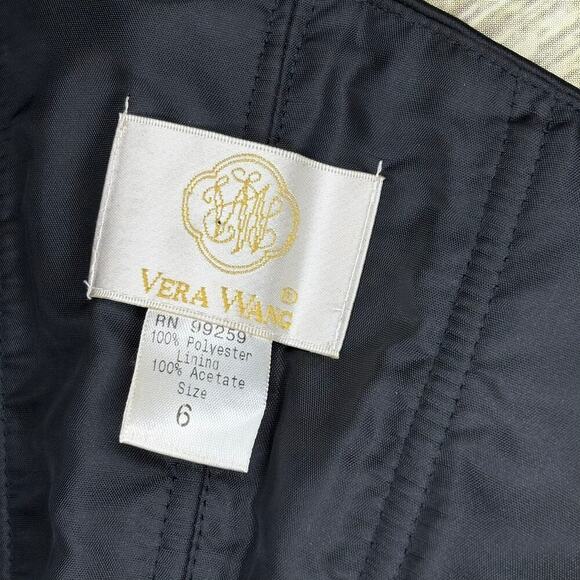 Vera Wang LBD Little Black Dress Satin Strapless Mini A-Line Dress Sz 6 - Picture 4 of 5